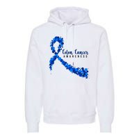 Colon Cancer Awareness Ribbon Premium Hoodie