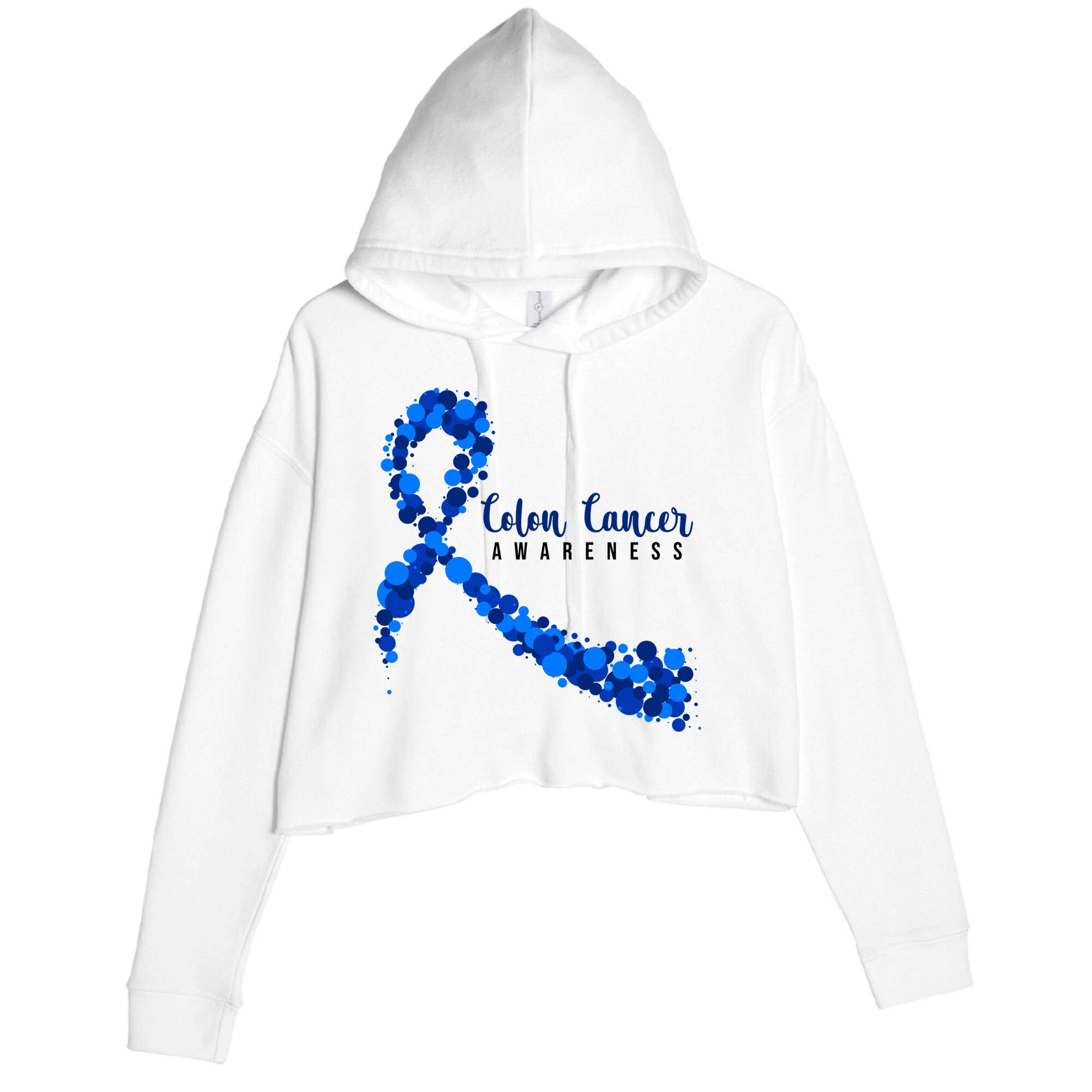 Colon Cancer Awareness Ribbon Crop Fleece Hoodie