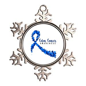 Colon Cancer Awareness Ribbon Metallic Star Ornament