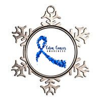 Colon Cancer Awareness Ribbon Metallic Star Ornament