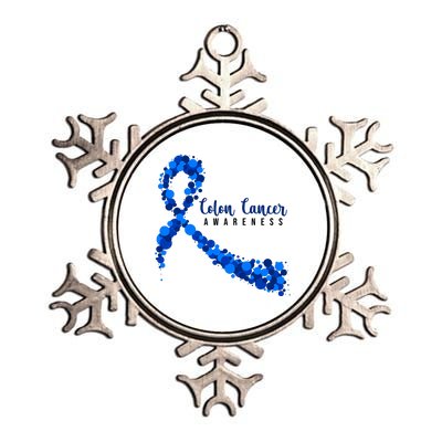 Colon Cancer Awareness Ribbon Metallic Star Ornament