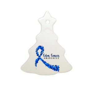 Colon Cancer Awareness Ribbon Ceramic Tree Ornament