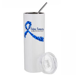 Colon Cancer Awareness Ribbon Stainless Steel Tumbler