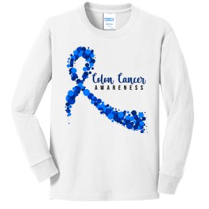 Colon Cancer Awareness Ribbon Kids Long Sleeve Shirt