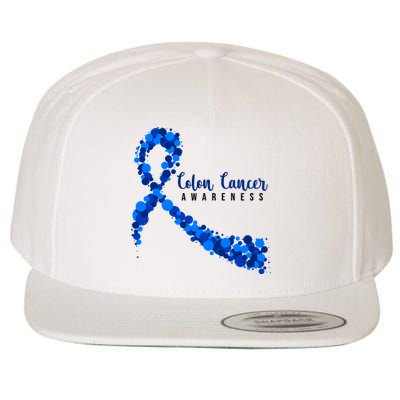 Colon Cancer Awareness Ribbon Wool Snapback Cap