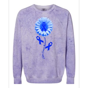 Colon Cancer Awareness Ribbon Flower Colorblast Crewneck Sweatshirt