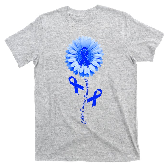 Colon Cancer Awareness Ribbon Flower T-Shirt