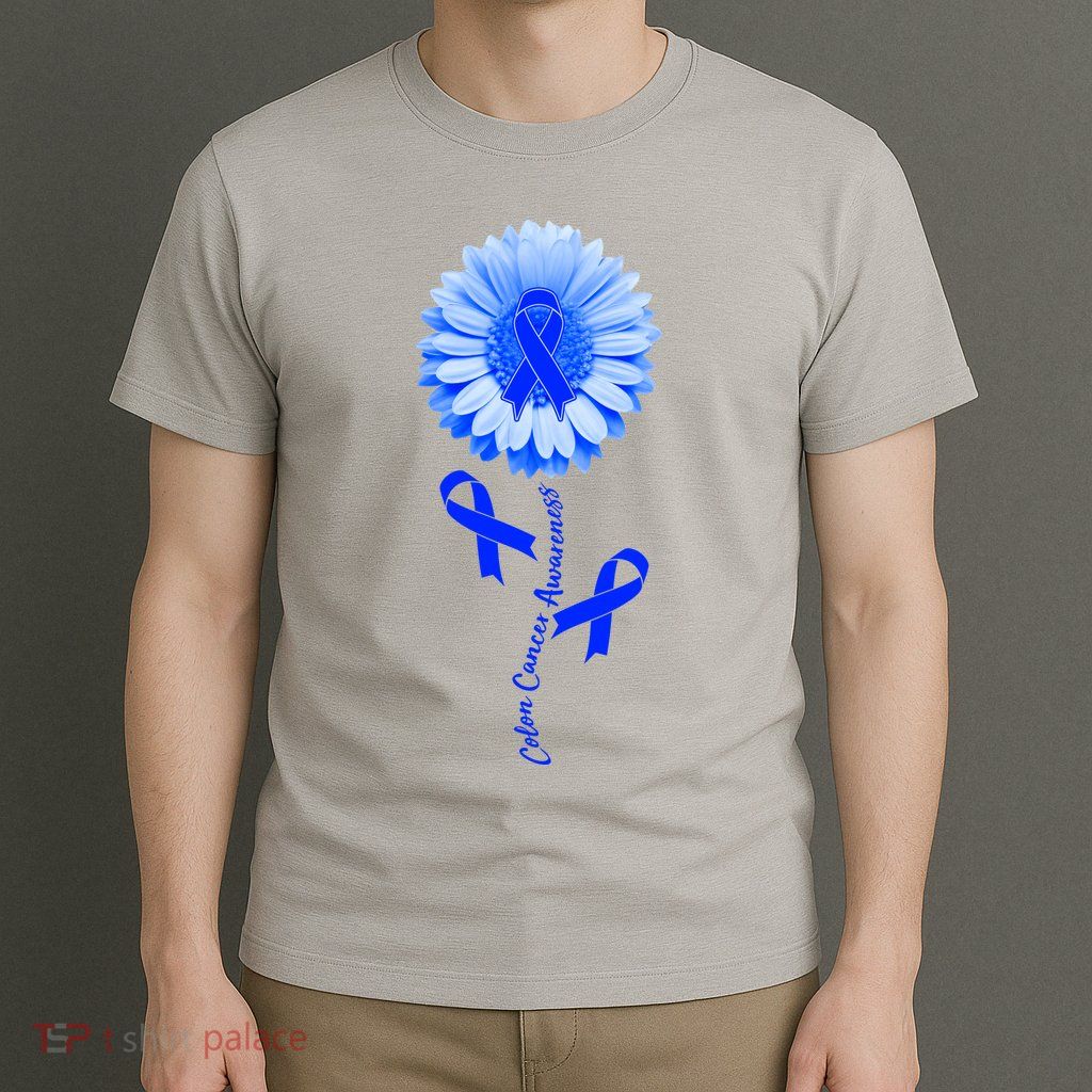 Colon Cancer Awareness Ribbon Flower T-Shirt