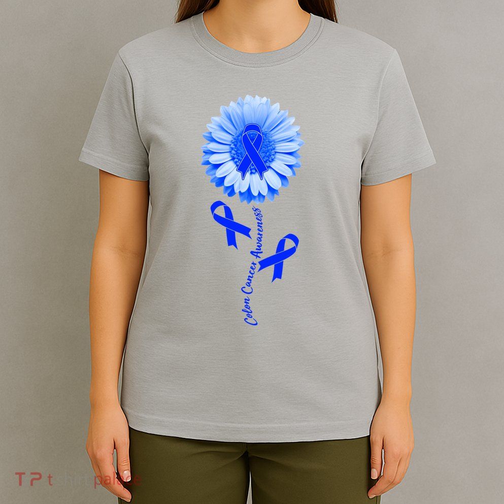 Colon Cancer Awareness Ribbon Flower T-Shirt