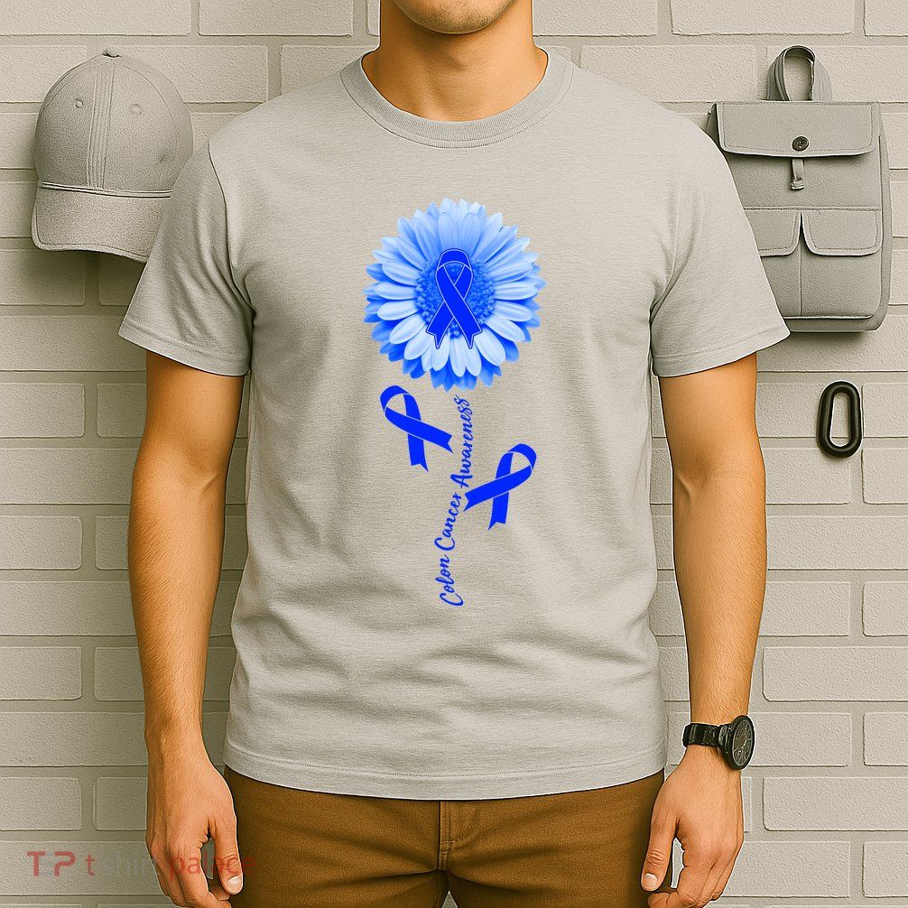 Colon Cancer Awareness Ribbon Flower T-Shirt