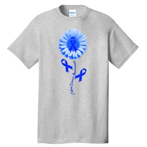 Colon Cancer Awareness Ribbon Flower Tall T-Shirt