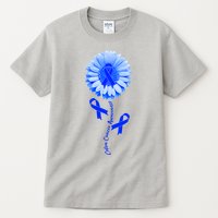 Colon Cancer Awareness Ribbon Flower Tall T-Shirt