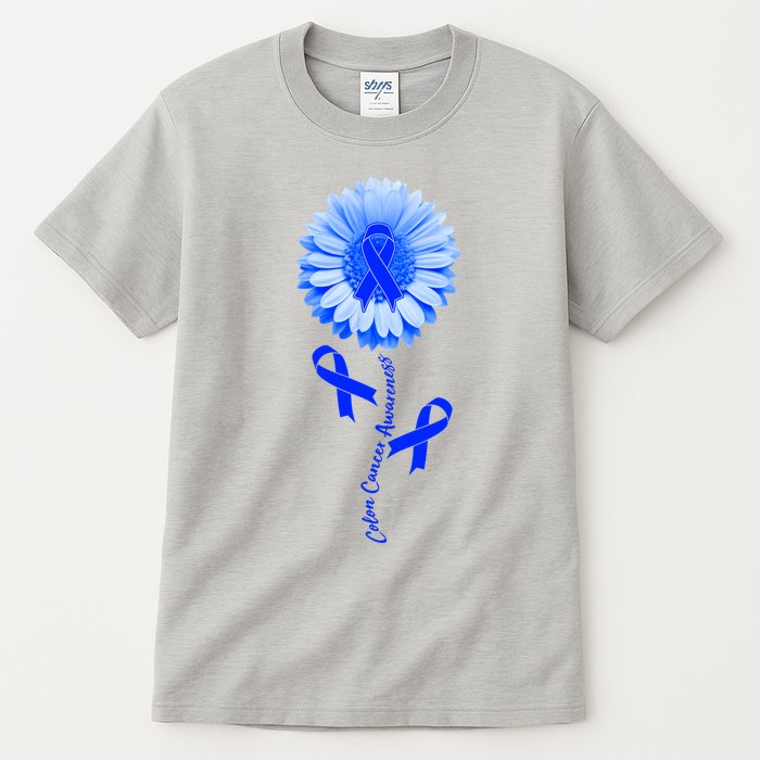 Colon Cancer Awareness Ribbon Flower Tall T-Shirt