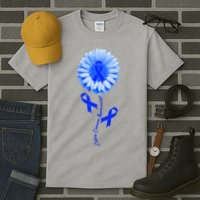 Colon Cancer Awareness Ribbon Flower Tall T-Shirt