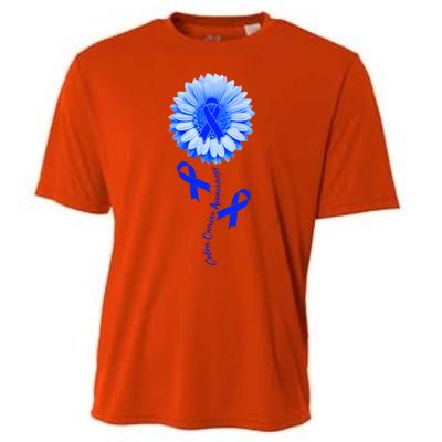 Colon Cancer Awareness Ribbon Flower Cooling Performance Crew T-Shirt