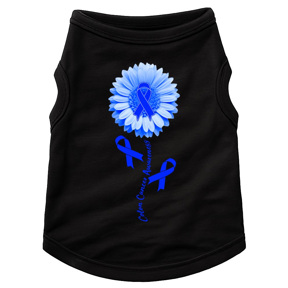 Colon Cancer Awareness Ribbon Flower Doggie Tank