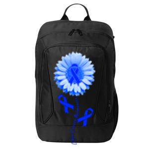 Colon Cancer Awareness Ribbon Flower City Backpack