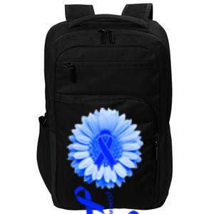 Colon Cancer Awareness Ribbon Flower Impact Tech Backpack