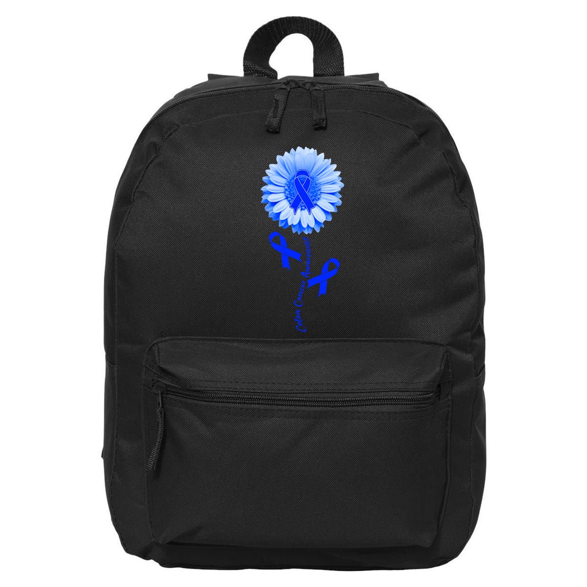 Colon Cancer Awareness Ribbon Flower 16 in Basic Backpack