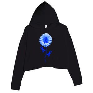 Colon Cancer Awareness Ribbon Flower Crop Fleece Hoodie