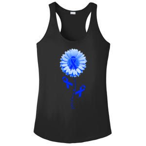 Colon Cancer Awareness Ribbon Flower Ladies PosiCharge Competitor Racerback Tank