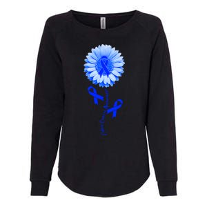 Colon Cancer Awareness Ribbon Flower Womens California Wash Sweatshirt