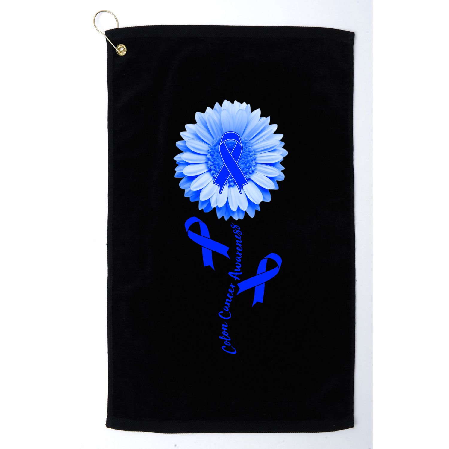 Colon Cancer Awareness Ribbon Flower Golf Towel