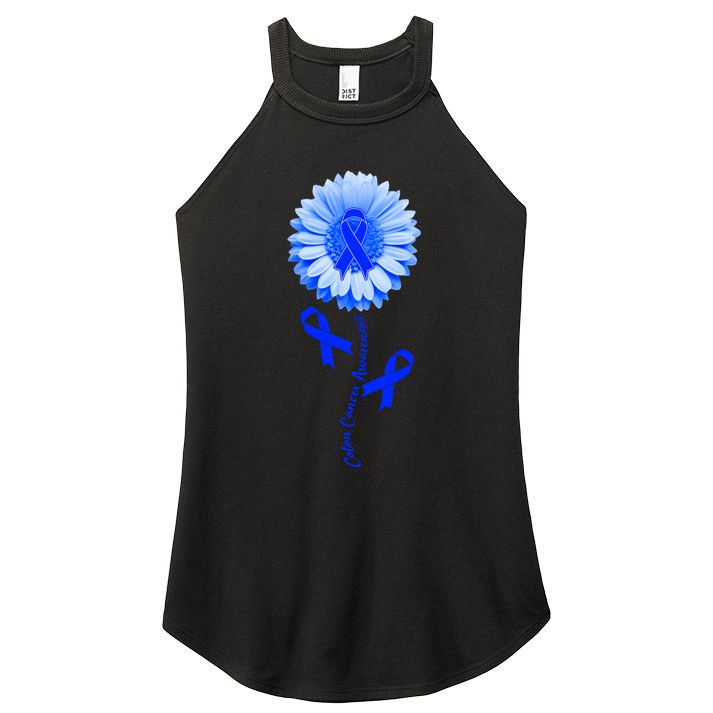 Colon Cancer Awareness Ribbon Flower Women's Perfect Tri Rocker Tank