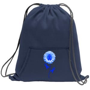 Colon Cancer Awareness Ribbon Flower Sweatshirt Cinch Pack Bag