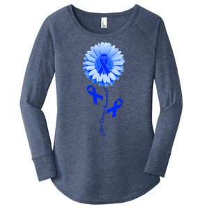 Colon Cancer Awareness Ribbon Flower Women's Perfect Tri Tunic Long Sleeve Shirt