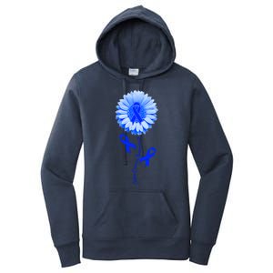 Colon Cancer Awareness Ribbon Flower Women's Pullover Hoodie