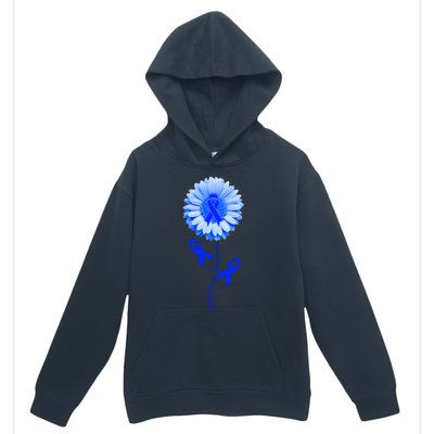 Colon Cancer Awareness Ribbon Flower Urban Pullover Hoodie