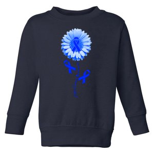 Colon Cancer Awareness Ribbon Flower Toddler Sweatshirt