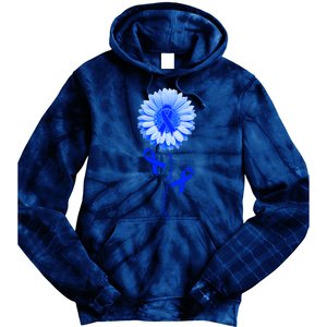 Colon Cancer Awareness Ribbon Flower Tie Dye Hoodie