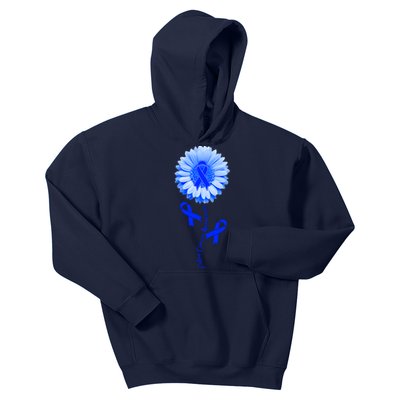 Colon Cancer Awareness Ribbon Flower Kids Hoodie