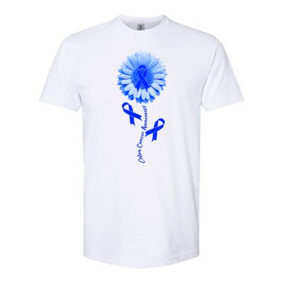 Colon Cancer Awareness Ribbon Flower Softstyle® CVC T-Shirt