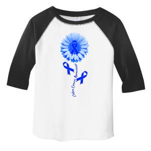 Colon Cancer Awareness Ribbon Flower Toddler Fine Jersey T-Shirt