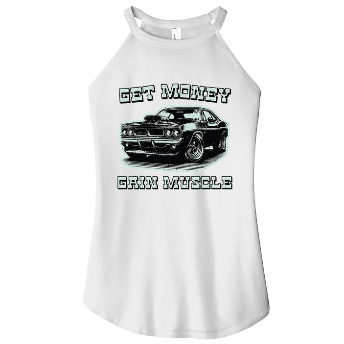 Classic Car American Muscle Cars Garage Grease Gears Lover Women's Perfect Tri Rocker Tank