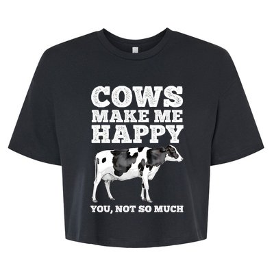 Cool Cow Art For Men Women Cow Farmer Dairy Cows Farm Animal Bella+Canvas Jersey Crop Tee