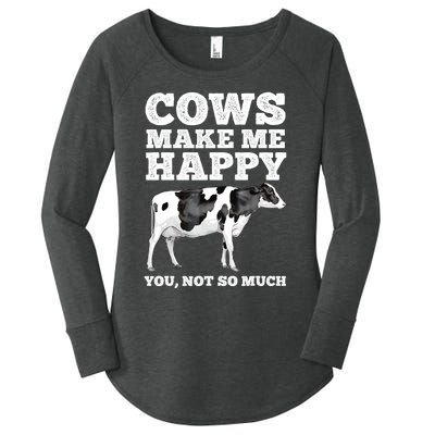 Cool Cow Art For Men Women Cow Farmer Dairy Cows Farm Animal Women's Perfect Tri Tunic Long Sleeve Shirt