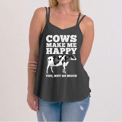 Cool Cow Art For Men Women Cow Farmer Dairy Cows Farm Animal Women's Strappy Tank