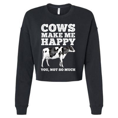 Cool Cow Art For Men Women Cow Farmer Dairy Cows Farm Animal Cropped Pullover Crew