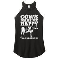 Cool Cow Art For Men Women Cow Farmer Dairy Cows Farm Animal Women's Perfect Tri Rocker Tank