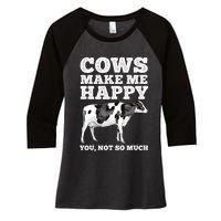 Cool Cow Art For Men Women Cow Farmer Dairy Cows Farm Animal Women's Tri-Blend 3/4-Sleeve Raglan Shirt