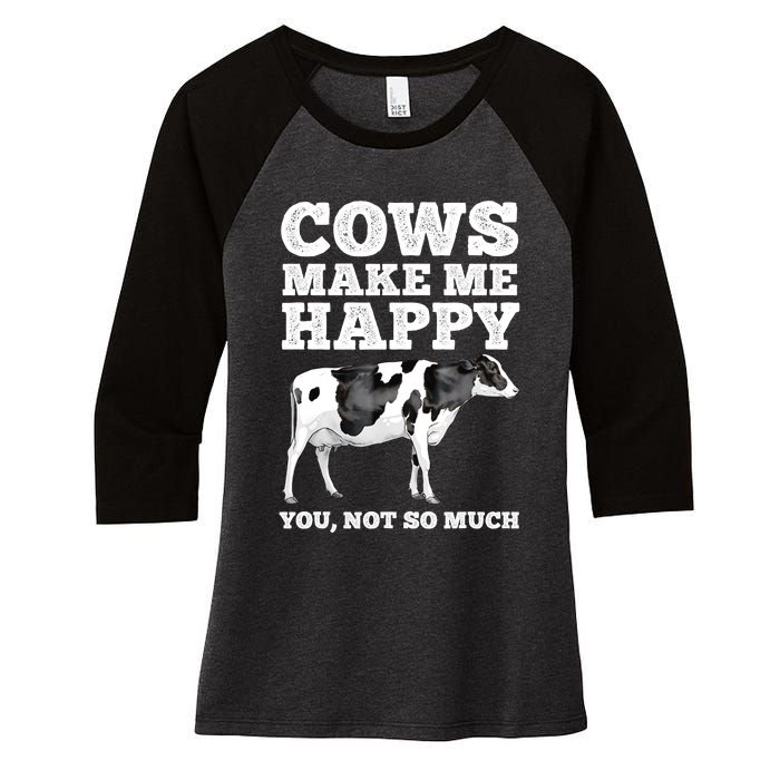 Cool Cow Art For Men Women Cow Farmer Dairy Cows Farm Animal Women's Tri-Blend 3/4-Sleeve Raglan Shirt