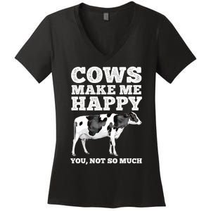 Cool Cow Art For Men Women Cow Farmer Dairy Cows Farm Animal Women's V-Neck T-Shirt