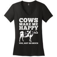 Cool Cow Art For Men Women Cow Farmer Dairy Cows Farm Animal Women's V-Neck T-Shirt