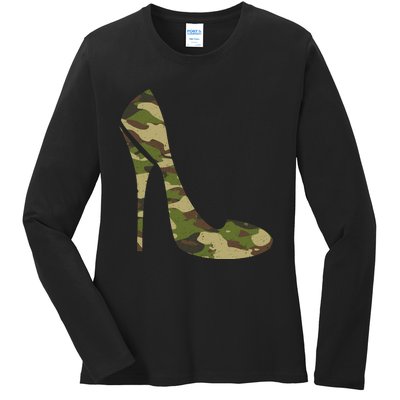 Cool Camouflage Art Camo Clothes Costume Camo Ladies Long Sleeve Shirt