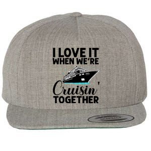 Cool Cruise Art Cruise Ship Couple Family Vacation Meaningful Gift Wool Snapback Cap