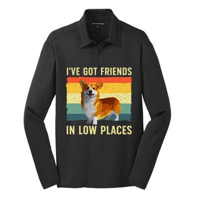 Cute Corgi Art Pet Dog Cardigan Corgi Silk Touch Performance Long Sleeve Polo